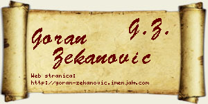 Goran Zekanović vizit kartica